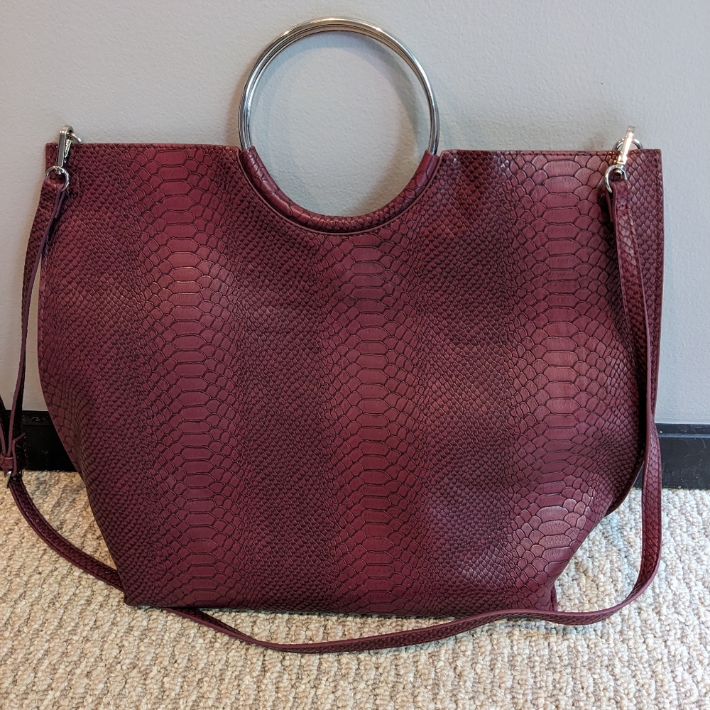 Banana Republic faux crocodile leather satchel